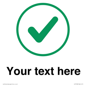 Custom plain background, green tick in circle sign